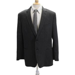 Lanificio Men's Suit Jacket Dark Gray Wool Button Solid Size 46